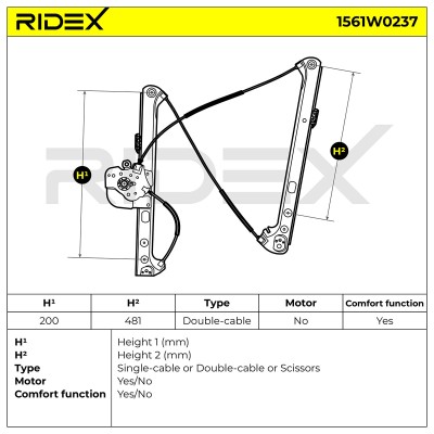 Window Regulator RIDEX 1561W0237 1561W0237 - photo 7