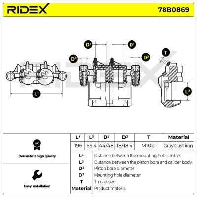 Brake Caliper RIDEX 78B0869 78B0869 - photo 6