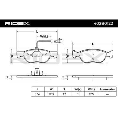 Brake Pads Set RIDEX 402B0122 402B0122 - photo 8