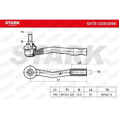 Tie Rod End Stark SKTE-0280096 SKTE-0280096 - photo 3