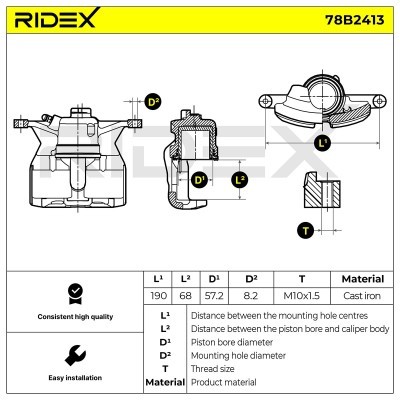 Brake Caliper RIDEX 78B2413 78B2413 - photo 3