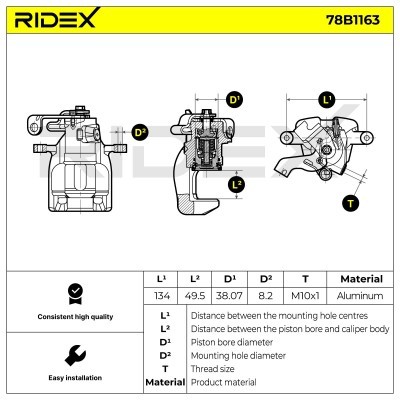 Brake Caliper RIDEX 78B1163 78B1163 - photo 6