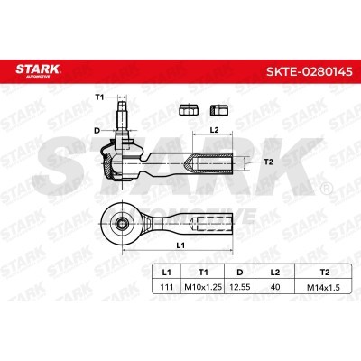 Tie Rod End Stark SKTE-0280145 SKTE-0280145 - photo 4