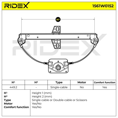 Window Regulator RIDEX 1561W0152 1561W0152 - photo 7