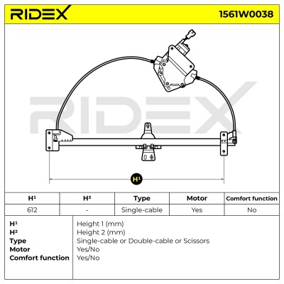 Window Regulator RIDEX 1561W0038 1561W0038 - photo 6