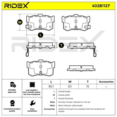 Brake Pads Set RIDEX 402B1127 402B1127 - photo 6