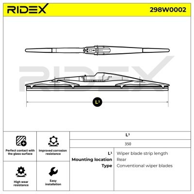 Щетка стеклоочистителя заднего стекла RIDEX 298W0002 298W0002 - photo 4