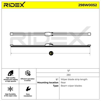 Щетка стеклоочистителя заднего стекла RIDEX 298W0052 298W0052 - photo 6