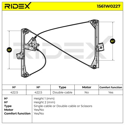 Window Regulator RIDEX 1561W0227 1561W0227 - photo 10