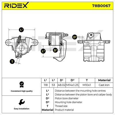 Brake Caliper RIDEX 78B0067 78B0067 - photo 5