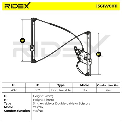 Window Regulator RIDEX 1561W0011 1561W0011 - photo 8