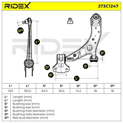 Control Arm RIDEX 273C1247 273C1247 - photo 8