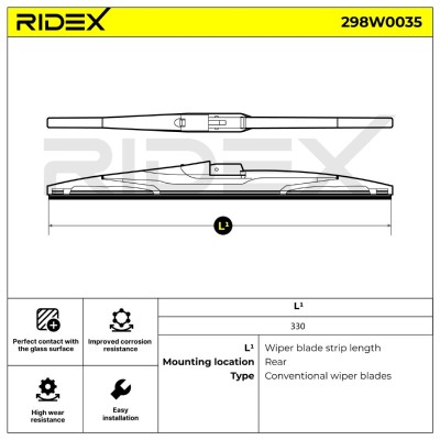 Щетка стеклоочистителя заднего стекла RIDEX 298W0035 298W0035 - photo 7