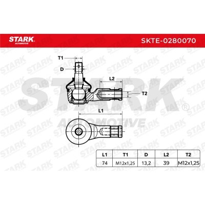 Tie Rod End Stark SKTE-0280070 SKTE-0280070 - photo 3