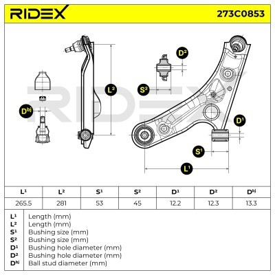 Control Arm RIDEX 273C0853 273C0853 - photo 7
