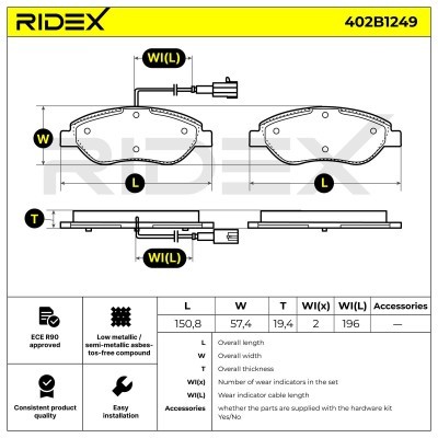 Brake Pads Set RIDEX 402B1249 402B1249 - photo 7