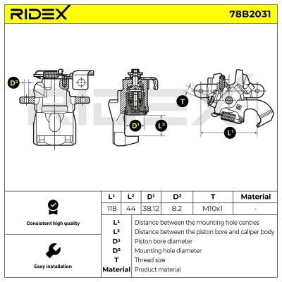 Brake Caliper RIDEX 78B2031 78B2031 - photo 3