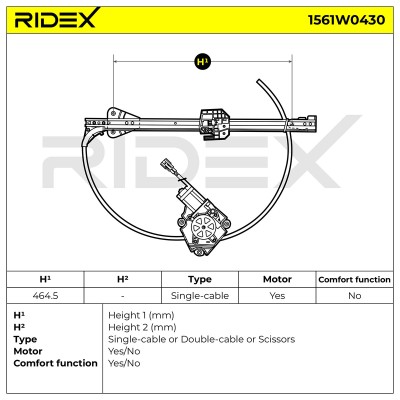 Window Regulator RIDEX 1561W0430 1561W0430 - photo 6