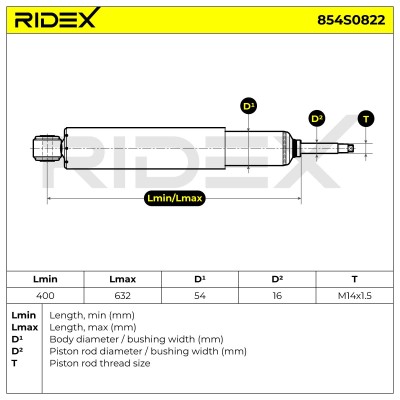 Shock Absorber RIDEX 854S0822 854S0822 - photo 5