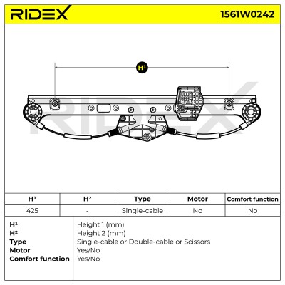 Window Regulator RIDEX 1561W0242 1561W0242 - photo 7