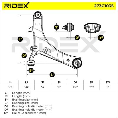 Control Arm RIDEX 273C1035 273C1035 - photo 8