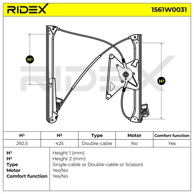 Window Regulator RIDEX 1561W0031 1561W0031 - photo 7