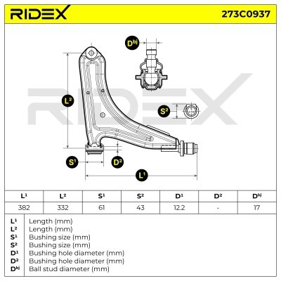 Control Arm RIDEX 273C0937 273C0937 - photo 9