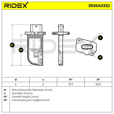 Air Mass Sensor RIDEX 3926A0332 3926A0332 - photo 6