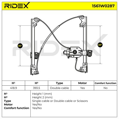Window Regulator RIDEX 1561W0287 1561W0287 - photo 7