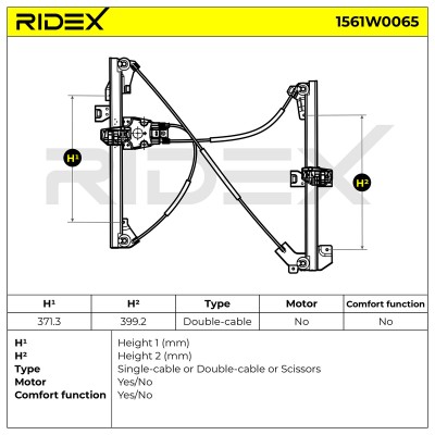 Window Regulator RIDEX 1561W0065 1561W0065 - photo 6