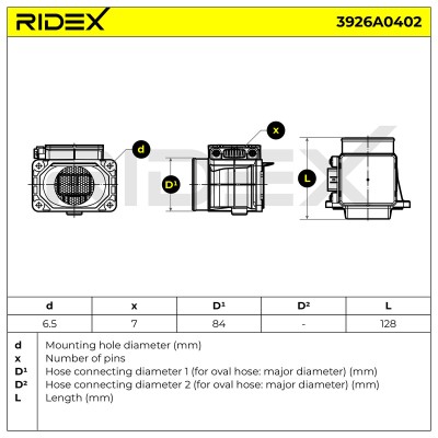 Air Mass Sensor RIDEX 3926A0402 3926A0402 - photo 6