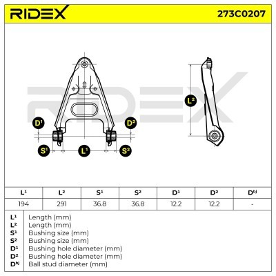 Control Arm RIDEX 273C0207 273C0207 - photo 4
