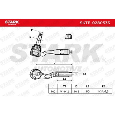 Tie Rod End Stark SKTE-0280533 SKTE-0280533 - photo 4