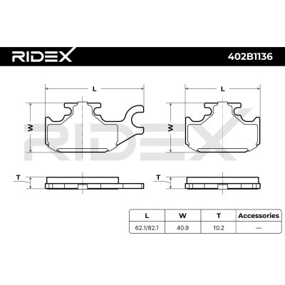 Brake Pads Set RIDEX 402B1136 402B1136 - photo 5