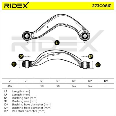 Control Arm RIDEX 273C0861 273C0861 - photo 5