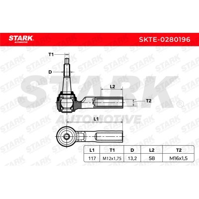 Tie Rod End Stark SKTE-0280196 SKTE-0280196 - photo 6