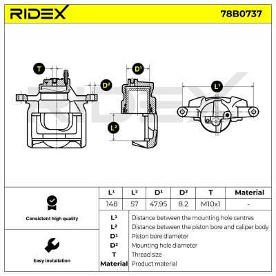 Brake Caliper RIDEX 78B0737 78B0737 - photo 6