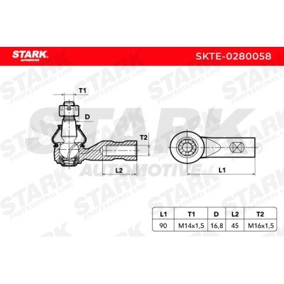 Tie Rod End Stark SKTE-0280058 SKTE-0280058 - photo 3