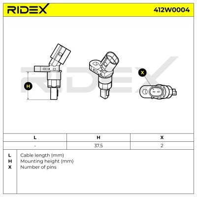ABS Sensor RIDEX 412W0004 412W0004 - photo 6