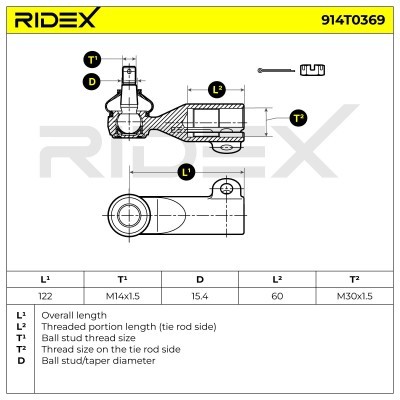 Tie Rod End RIDEX 914T0369 914T0369 - photo 5