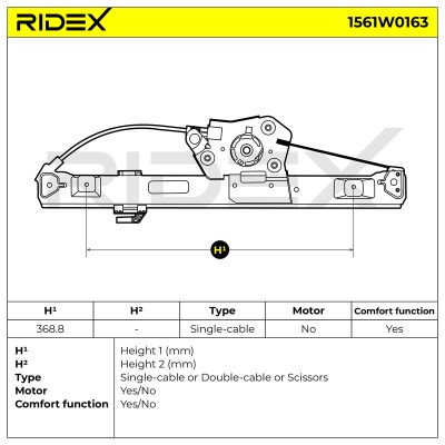 Window Regulator RIDEX 1561W0163 1561W0163 - photo 5