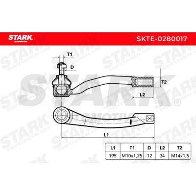 Tie Rod End Stark SKTE-0280017 SKTE-0280017 - photo 8