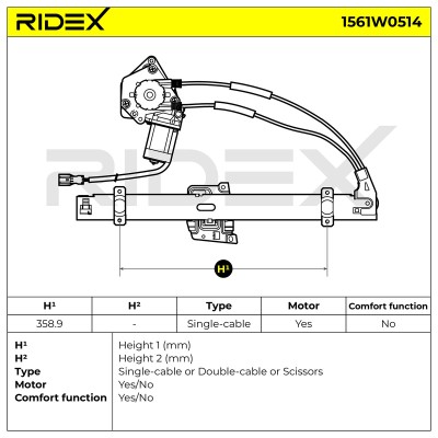 Window Regulator RIDEX 1561W0514 1561W0514 - photo 4
