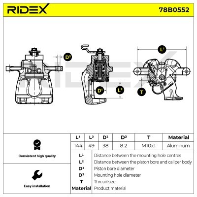 Brake Caliper RIDEX 78B0552 78B0552 - photo 5