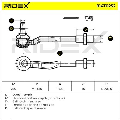 Tie Rod End RIDEX 914T0252 914T0252 - photo 5