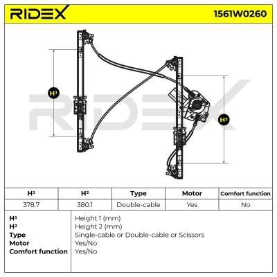 Window Regulator RIDEX 1561W0260 1561W0260 - photo 8