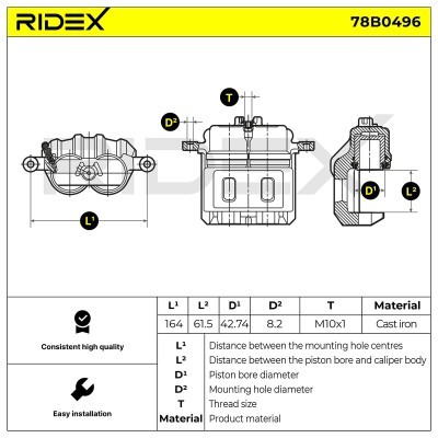 Brake Caliper RIDEX 78B0496 78B0496 - photo 6