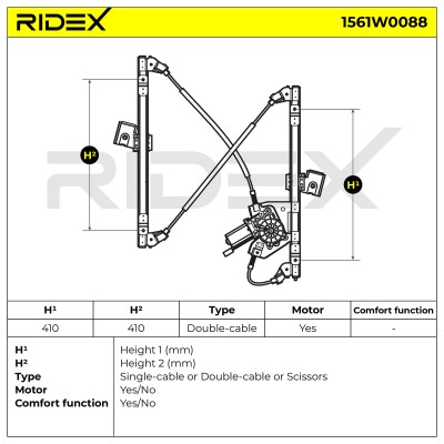 Window Regulator RIDEX 1561W0088 1561W0088 - photo 8