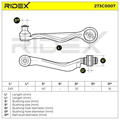 Control Arm RIDEX 273C0007 273C0007 - photo 10