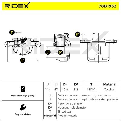 Brake Caliper RIDEX 78B1953 78B1953 - photo 6